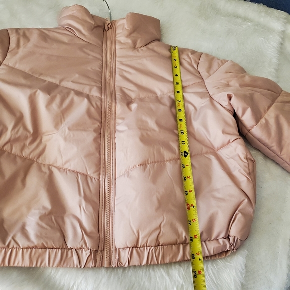 Blush Pink Cropped Puffer Jacket Coat XS NWT - Picture 6 of 7